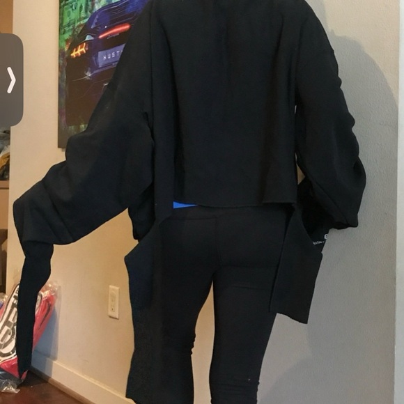 Cutout Raw hem sweatshirt black designer - Picture 2 of 5